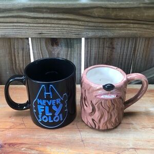 Set of 2 Star Wars Theme Coffee Mugs Han Solo & Chewbacca
